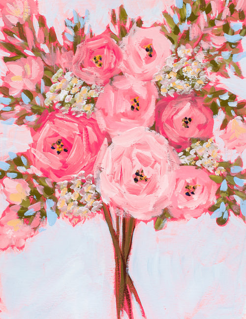 Pink Floral Bouquet Print