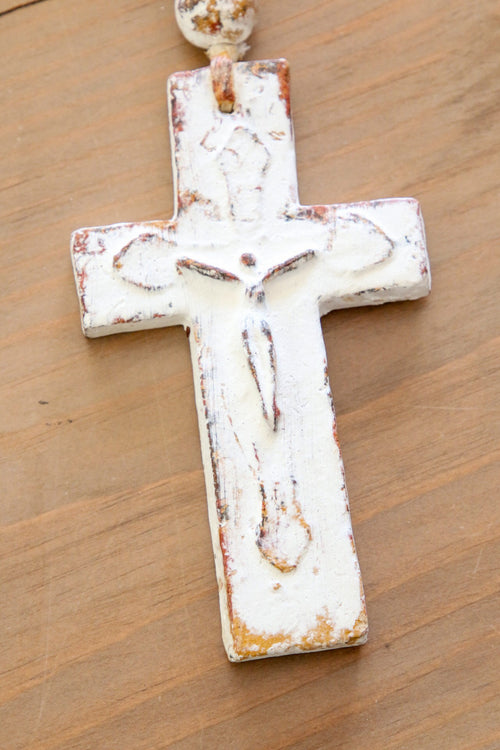 Rustic White Cross Garland