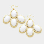 White Cabochon Earrings